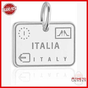 Sterling Silver Italy Travel Charm for Bracelet or Necklace 12x17mm
